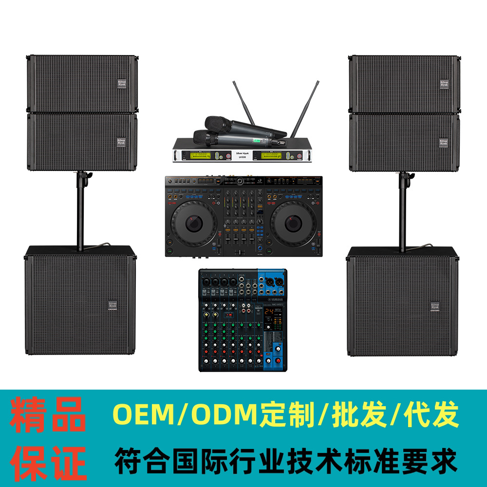 DJ sistema de sonido de disco al por mayor equipo de amplificación de sonido de matriz de línea activa conjunto completo de sonido de escenario activo portátil