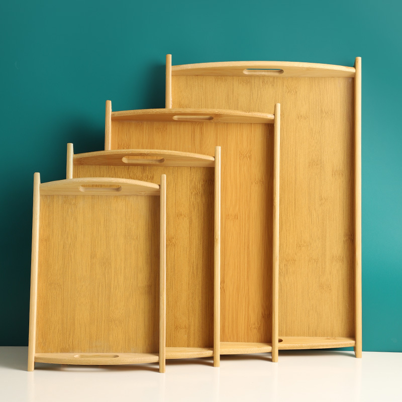 New Restaurant Hotel Inclined Ear Portable Bamboo Tray Baking Storefront Bag Exquisite Plate BBQ Bamboo Plate