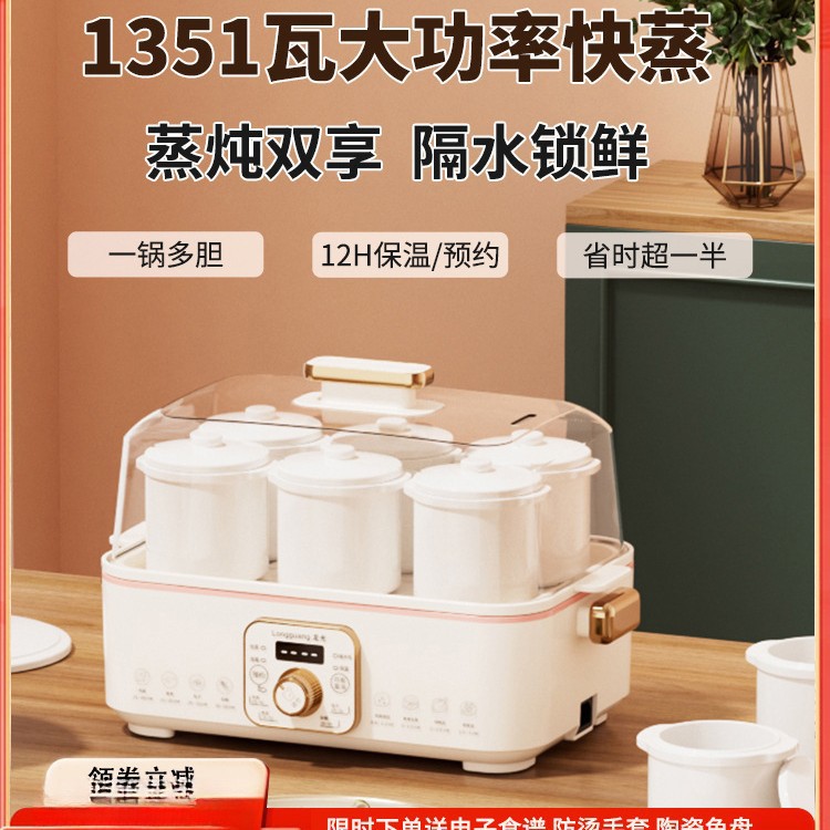 2024 New Electric Stew Pot for Soup, Water-Proof Stew, Household Stew Pot for Porridge, Bird's Nest Stew, Ceramic Fully Automatic Baby Food Supplement