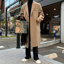 MYQ毛呢大衣男中长款秋冬季韩版宽松潮流过膝英伦风衣呢子外套