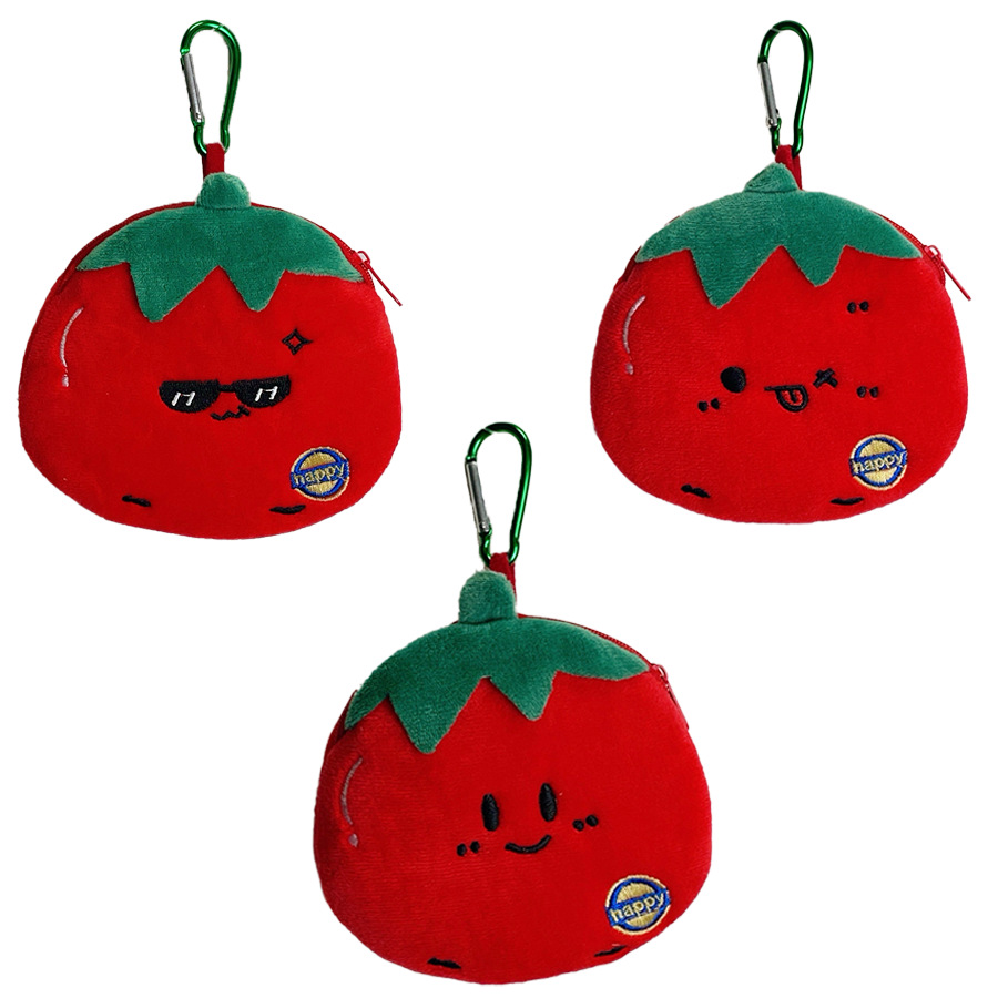 New Supply of Cute Tomato-Shaped Coin Purses, Lipstick Bags, Data Cable Bags, and Coin Pouches Wholesale