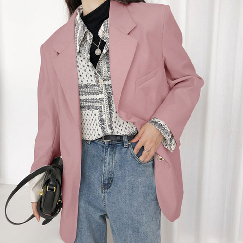 Women's Khaki Suit Jacket Spring and Autumn Season Korean Style Small Western Suit Set Lady Casual Elegant Top Simple