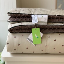 ins韩国大鹅全棉豆豆被2米小樱桃豆豆被可水洗单双人秋冬大豆被