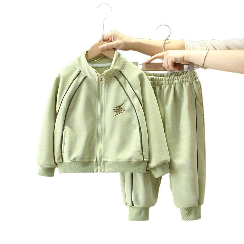 7730 traje de primavera para niños 2025 nueva ropa deportiva de primavera y otoño para niños ropa para niñas cárdigan de dos piezas para bebés