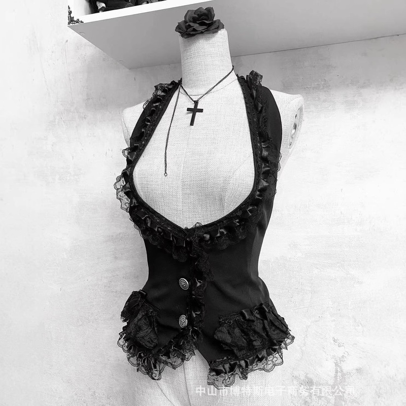 2026 New French Fashion European and American Style Lace Cardigan Sexy Versatile Sleeveless Vest Top 2026 New French Fashion European and American Style Lace Cardigan Sexy Versatile Sleeveless Vest Top