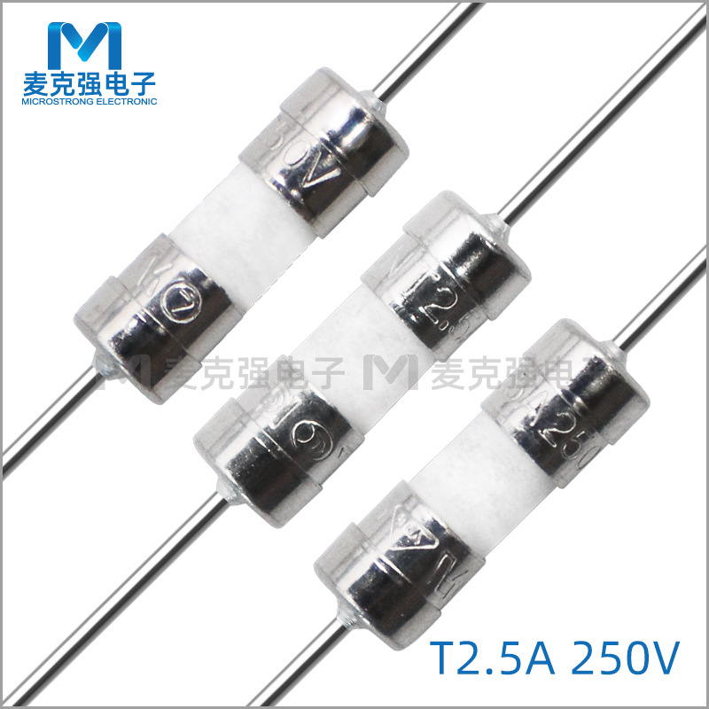 良胜双帽陶瓷保险丝3N T2.5A 250V 双帽带线电流保险管3.6*10
