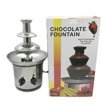 三层巧克力喷泉机瀑布火锅全自动融化巧克力机diy巧克力喷泉机