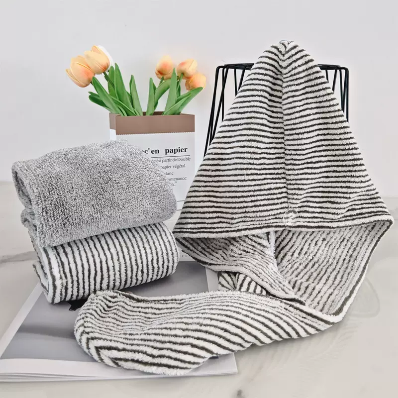 批发珊瑚绒竹炭纤维浴帽干发帽女吸水速干帽加厚快干跨境货源