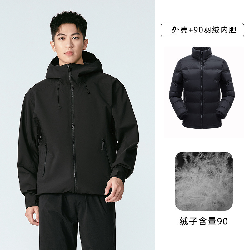 鸟家同款冲锋衣男三合一防水登山服女高透湿透汽防风徒步露营外套|undefined