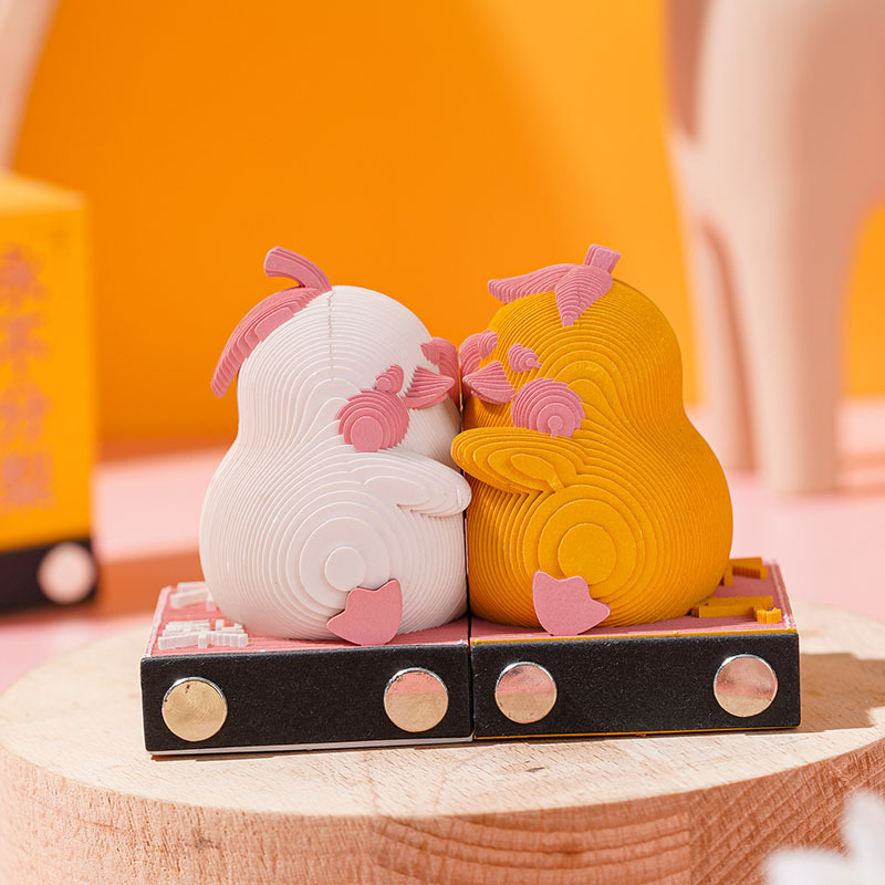 Notas adhesivas 3D emergentes con diseño de mascotas adorables y modernas, escultura de papel, arte desprendible, creativas, de alto valor, con dibujos animados encantadores.