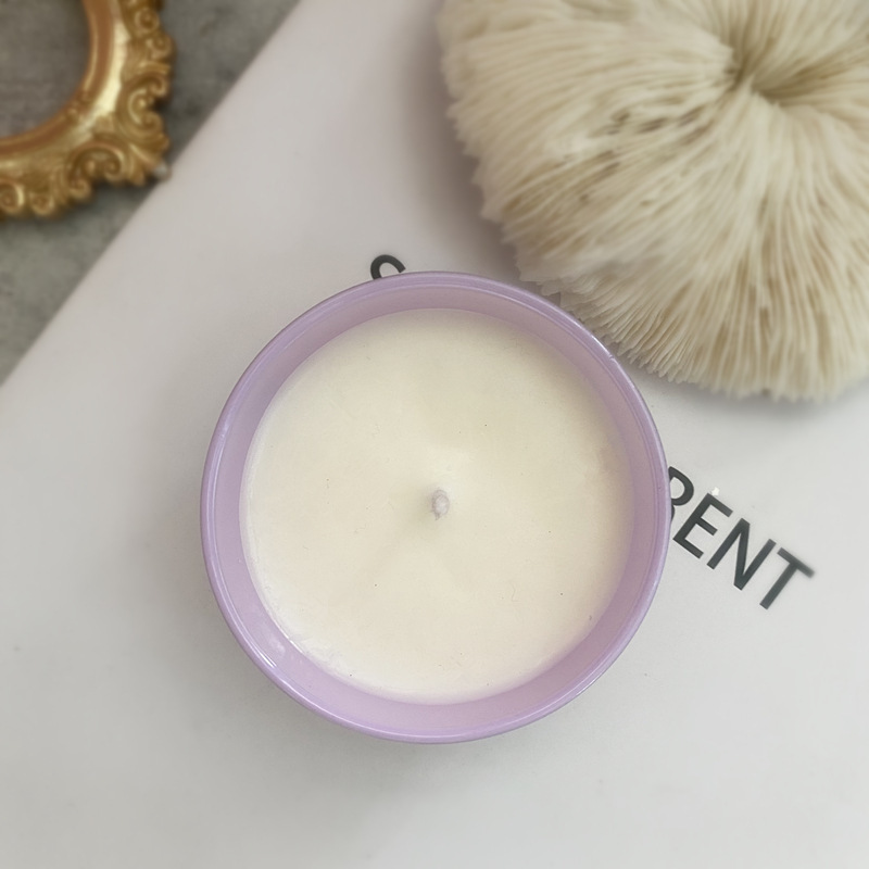 Cristal de piedra seca flor forma aromaterapia vela de soja cera ceremonia de la boda colorida vela taza caja de regalo con regalo de mano