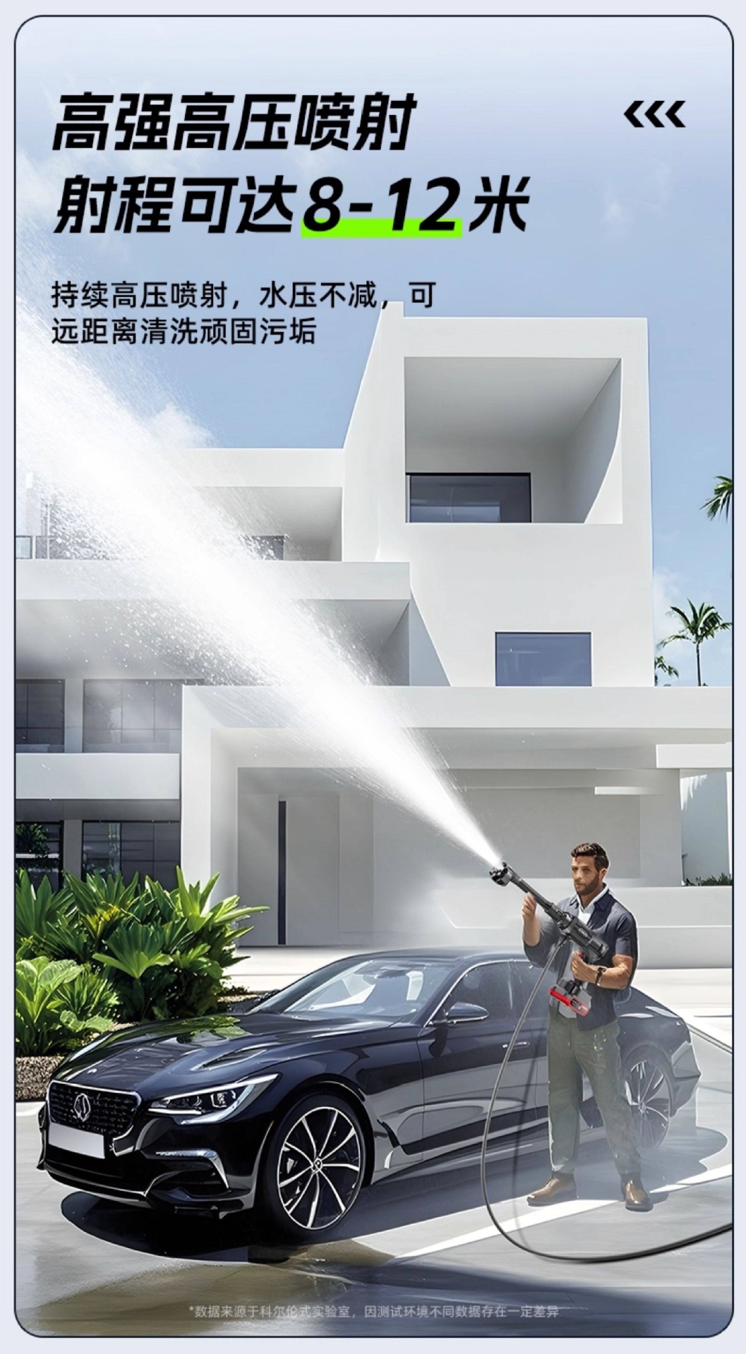 Suitable for Jeno wireless car washer high-pressure water gun, a powerful new type of rechargeable cleaning tool for home use, lithium-powered