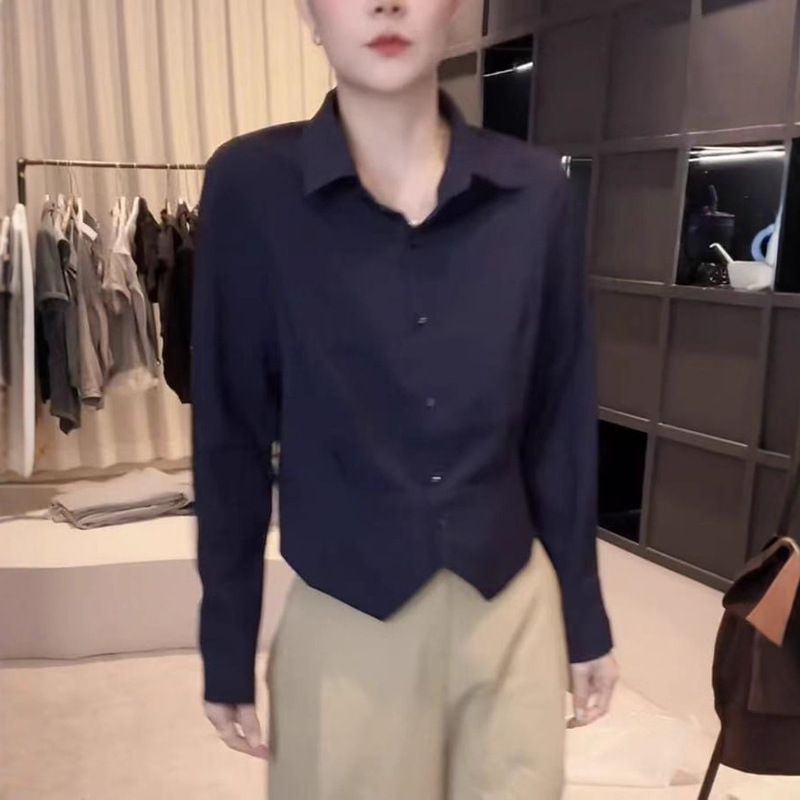 Fashionable and Stylish Women's Shirt 2025 Spring and Autumn New Design Loose Slimming Versatile Top with a Turn-Down Collar and Long Sleeves Fashionable and Stylish Women's Shirt 2025 Spring and Autumn New Design Loose Slimming Versatile Top with a Turn-Down Collar and Long Sleeves