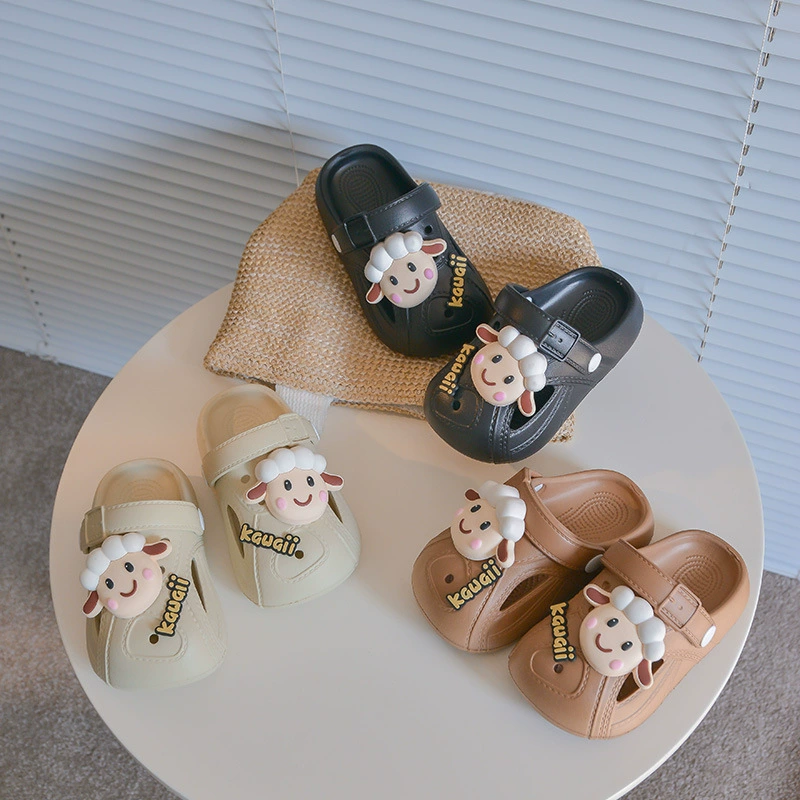 C Летние детские сандалии Баотоу с толстой подошной нескользкие детские пляжные туфли