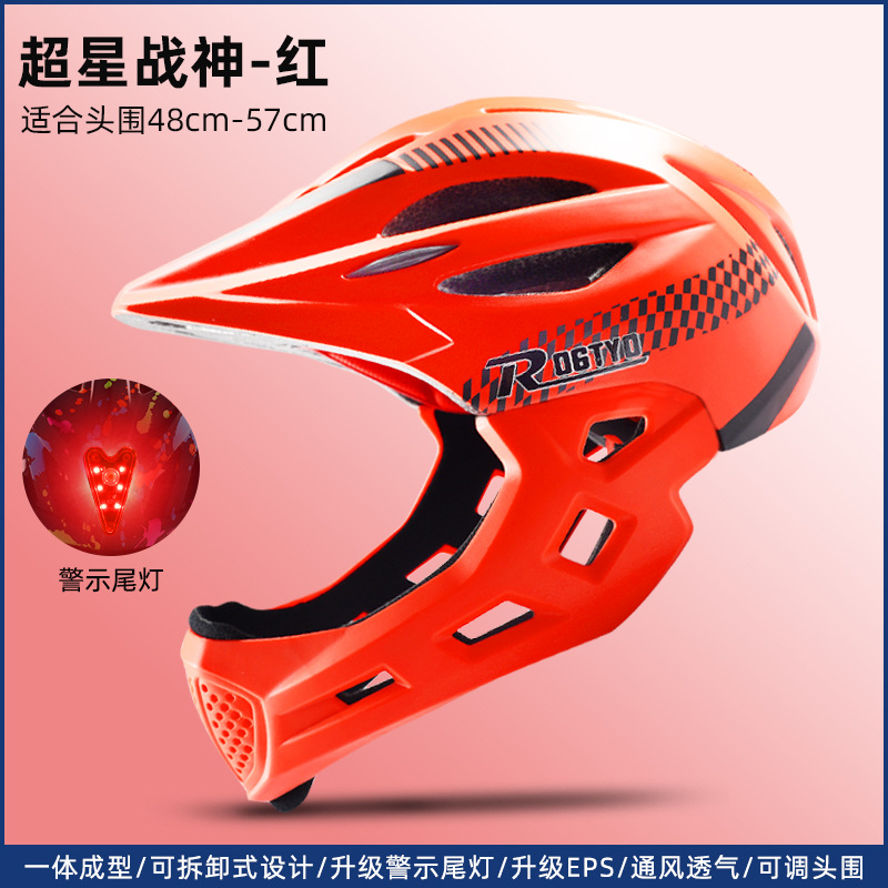 De los niños completo Cascos CE Niñas Bicicletas equilibrio scooter patinaje Cascos con luces traseras Ride equipo