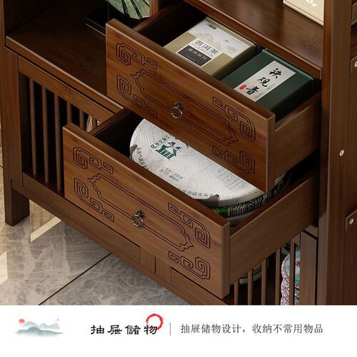 Side cabinet, sofa side table, small tea cabinet, solid wood tea set, tea storage cabinet, tea cabinet shelf, tea table, tea stand