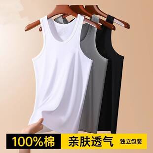Cotton summer sports T-shirt with a round collar, base thin solid color vest for gym, suitable for outdoor wear