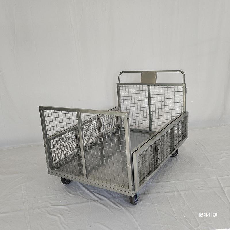 折叠围栏手推车服装厂搬运车摆摊平板车拉货网格工厂周转物流推车