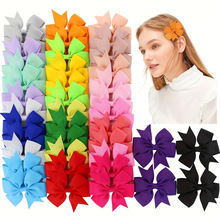 N 71317 Satin bow hair clips ��β�д���ͯ��������ͨ�羳