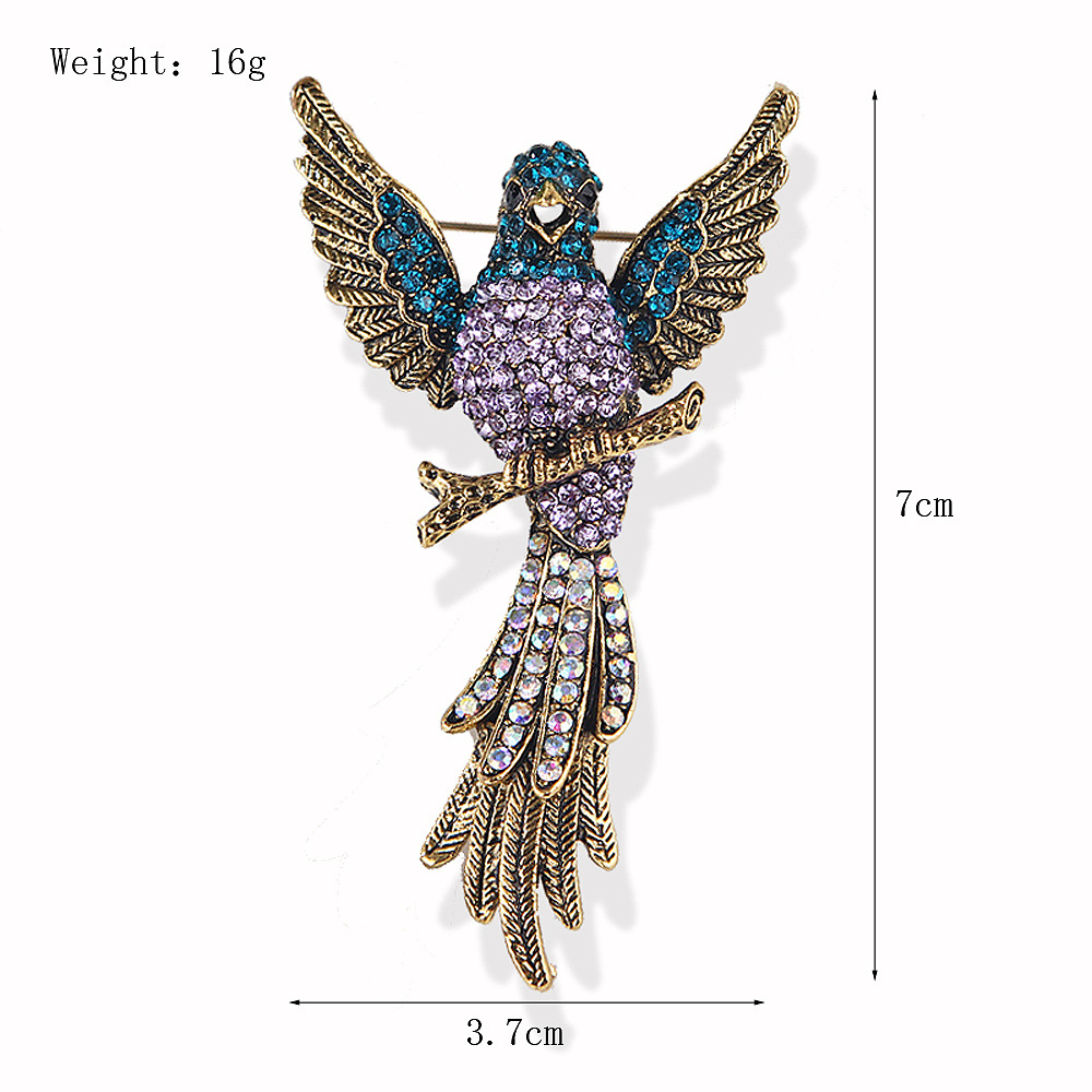 Brooches Classification Retro Pin Eagle Alloy Plating Inlay Rhinestones Unisex Brooches