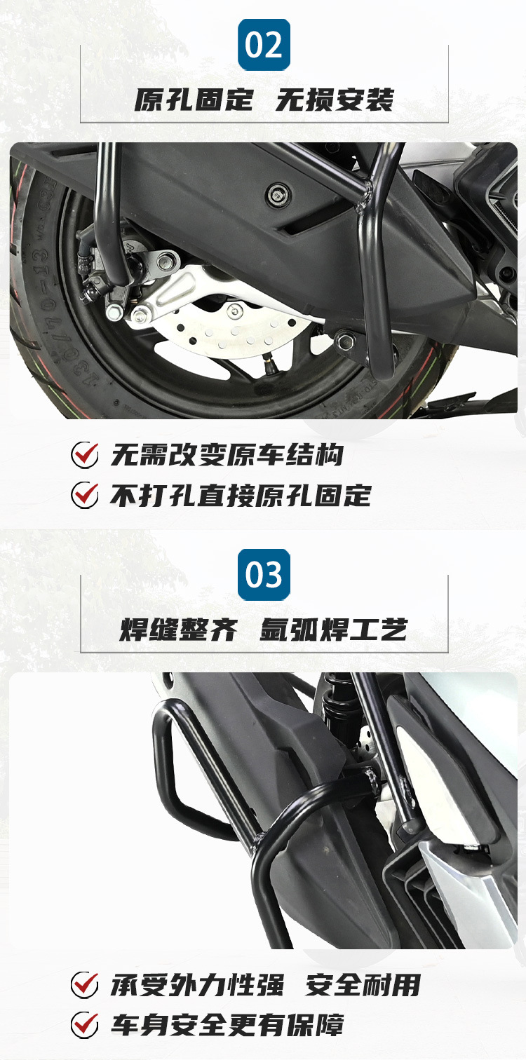 Muscle car Wolf for Honda PCX160 bumper anti-fall bumper anti-collision bumper modification parts thick carbon steel