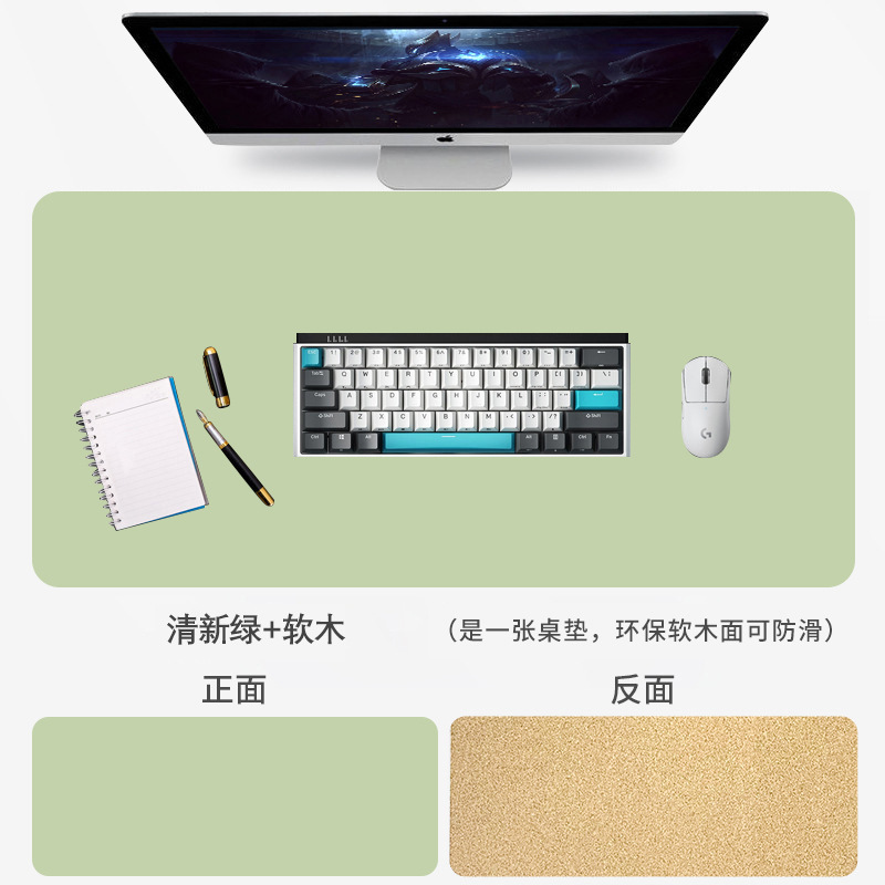 Alfombrilla de ratón de cuero de corcho para uso en la oficina, impermeable y antideslizante, alfombrilla para computadora, alfombrilla para escritorio resistente a las manchas, alfombrilla de ratón extragrande