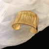 116#Open bracelet-golden entanglement