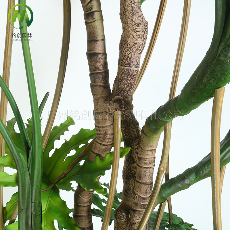 Simulación de interior Planta verde Simulación de plantación de disco Escala de dragón Taro de primavera Sala de estar Balcón Simulación Planta verde falsa Oficina Bonsai