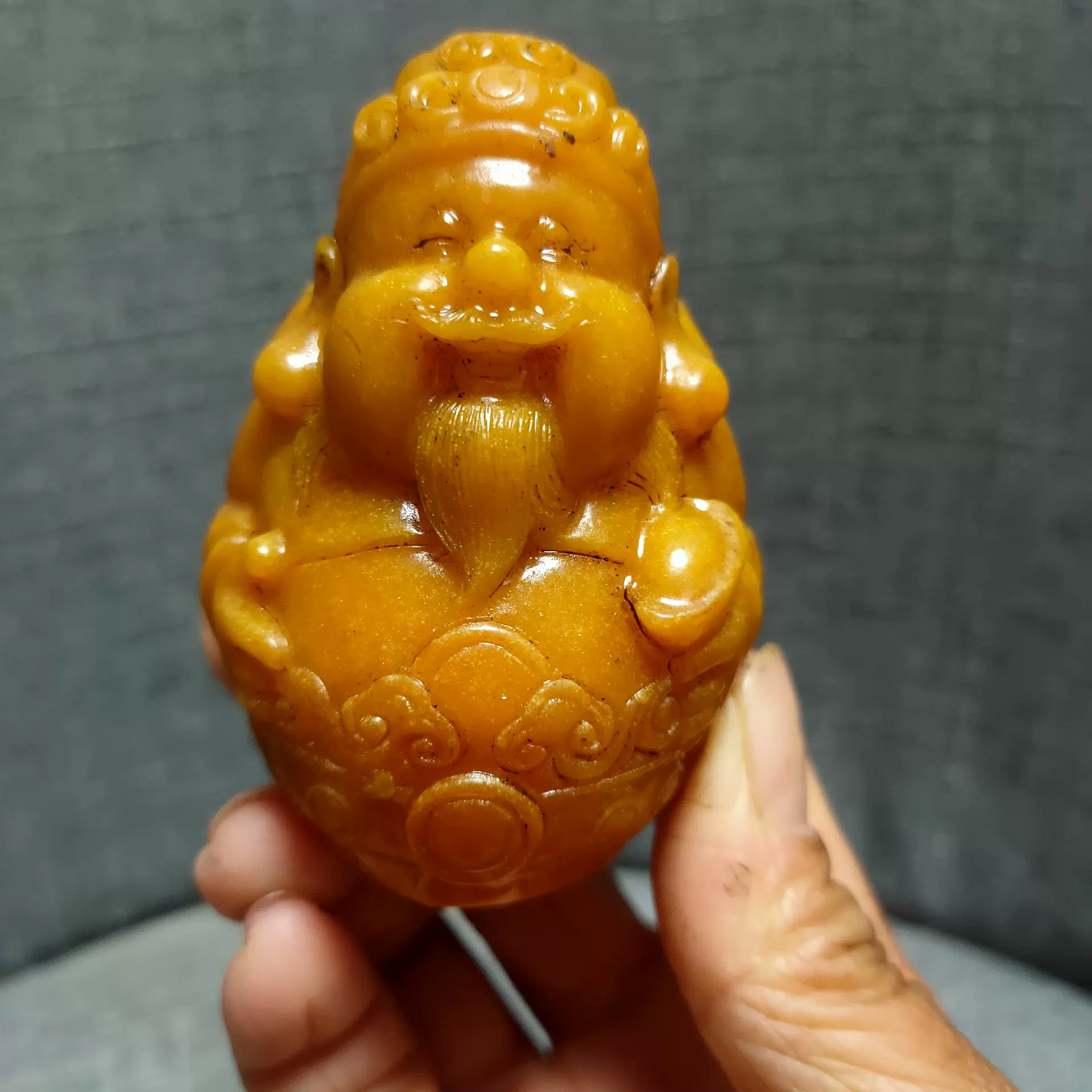 直播供货仿古做旧树脂工艺品立体财神手把件仿寿山石仿玉