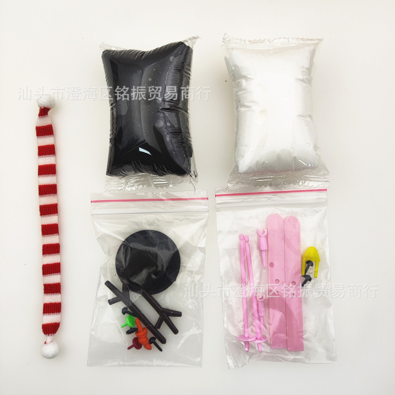 1 black hat snowman + 1 pink board penguin