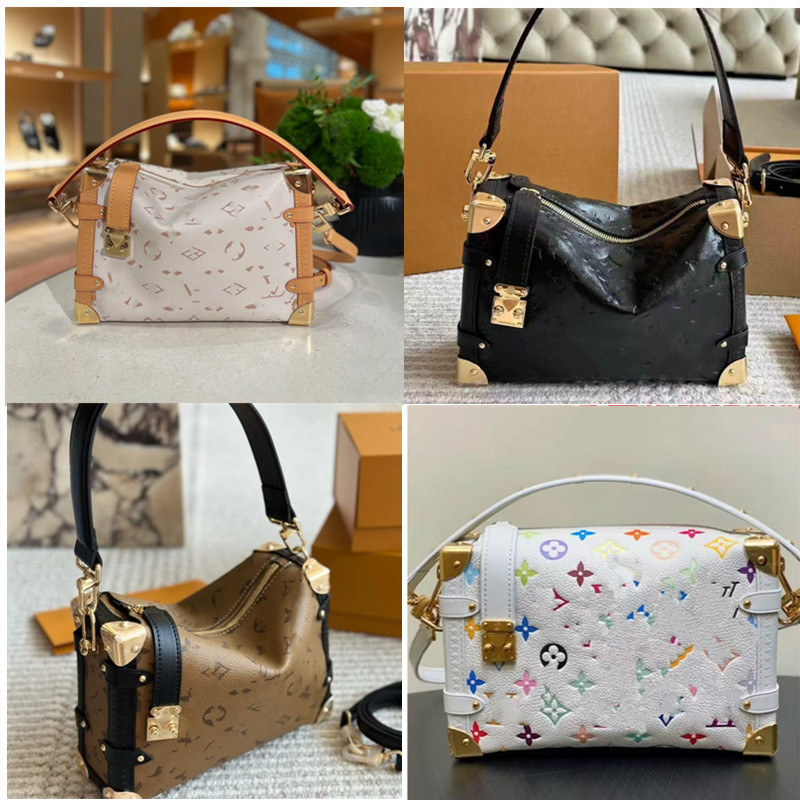 New Style Genuine Leather Cherry Print Luxury Soft Box High-End Trendy Brand Shoulder Bag Fashionable Crossbody Bag Handbag