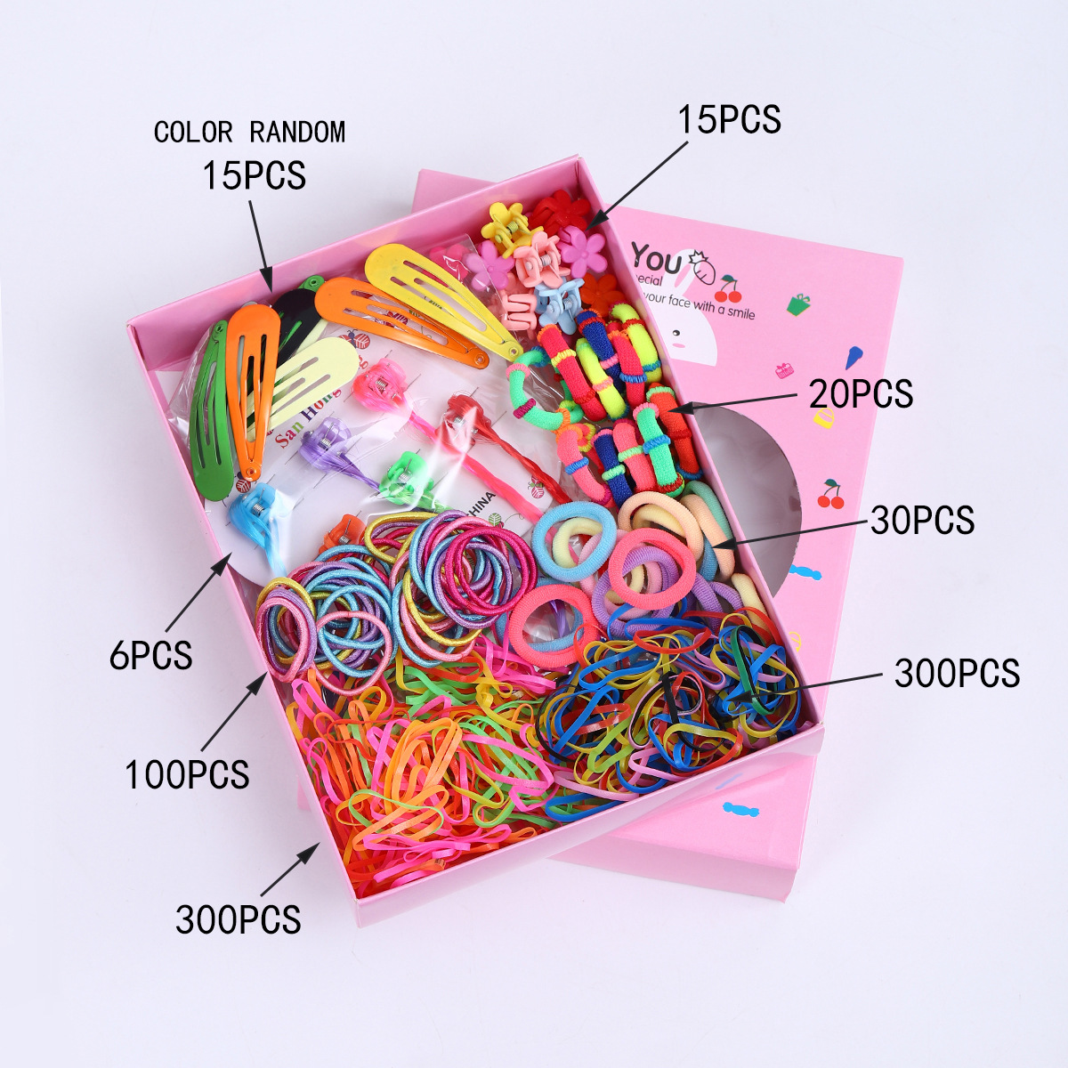 Joyas infantiles nuevas tarjetas de cabello princesa cabello cuerda de cabello bebé caja de regalo para niñas clip de borde coreano conjunto de joyería para el cabello