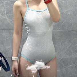 源头厂家纯欲竞速运动专业连体三角游泳衣女双层带胸垫游泳馆训练