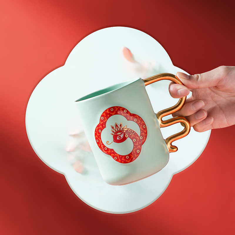 Tao Runhui Cultural and Creative Spirit Snake Cup Taza de alto valor Taza creativa Taza de cerámica personalizada con logotipo