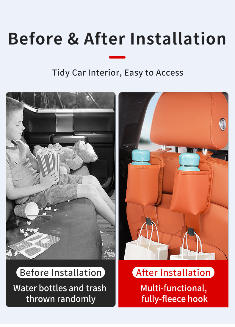 Cross-Border New Model Car Hook for Seat Back, Multifunctional Hook for Headrest, Seat Backrest, Car Cup Holder