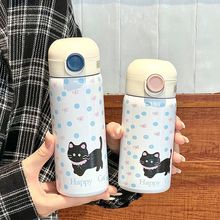 吸管保温杯2024新款女高颜值便携小巧杯子学生直饮水杯可爱小猫杯