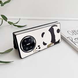 适用华为matex5手机壳新款oppofindn2典藏版折叠屏保护套黑白熊猫