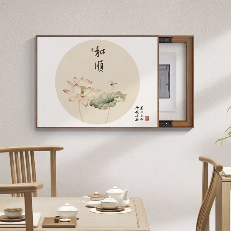 爆発金の新しい中国式電気時計箱の装飾画の装飾画は、金を募集して穴を開けないで配電箱を覆うことを意味している|undefined