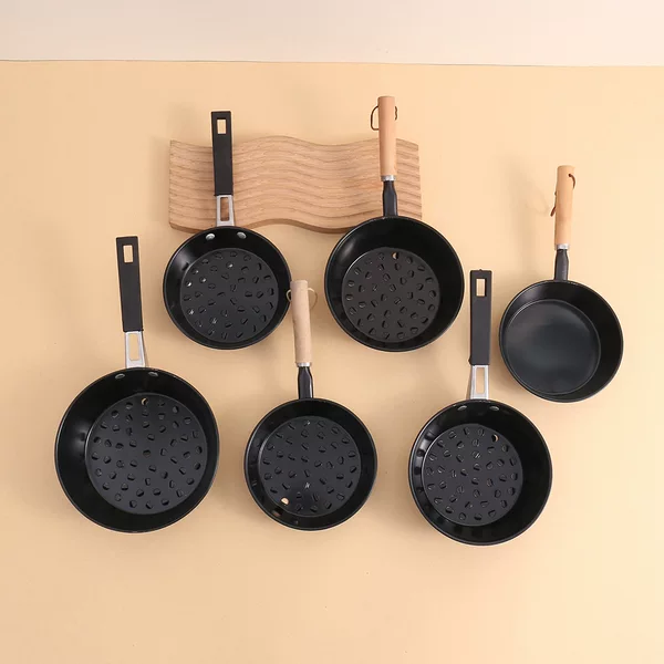 New high-quality black pot barbecue charcoal pot with carbon spoon 14/16/18CM with holes, picnic tool, portable camping charcoal pot