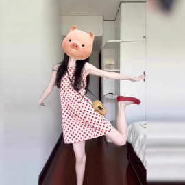 甜美红色波点连衣裙女夏季2025新款法式气质无袖背心吊带a字短裙