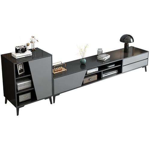 Floor-standing light luxury TV cabinet floor cabinet small apartment living room simple retractable TV cabinet side cabinet combination storage storage cabinet