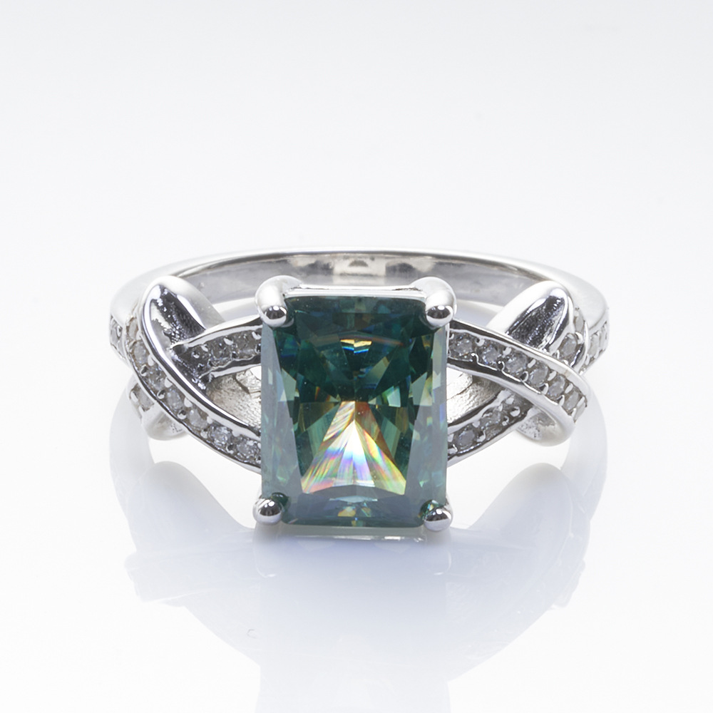 3 quilates Alien Radian cortado rosa azul verde anillo de piedra de moissanita certificados con bolígrafo de medición de segundo caliente