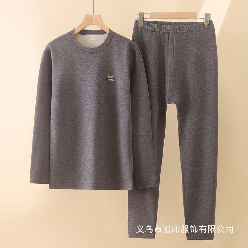 Men's Thermal Underwear Autumn and Winter Set Round Neck Seamless Quick-Heat Constant Temperature Elastic Cold-Resistant Factory Wholesale