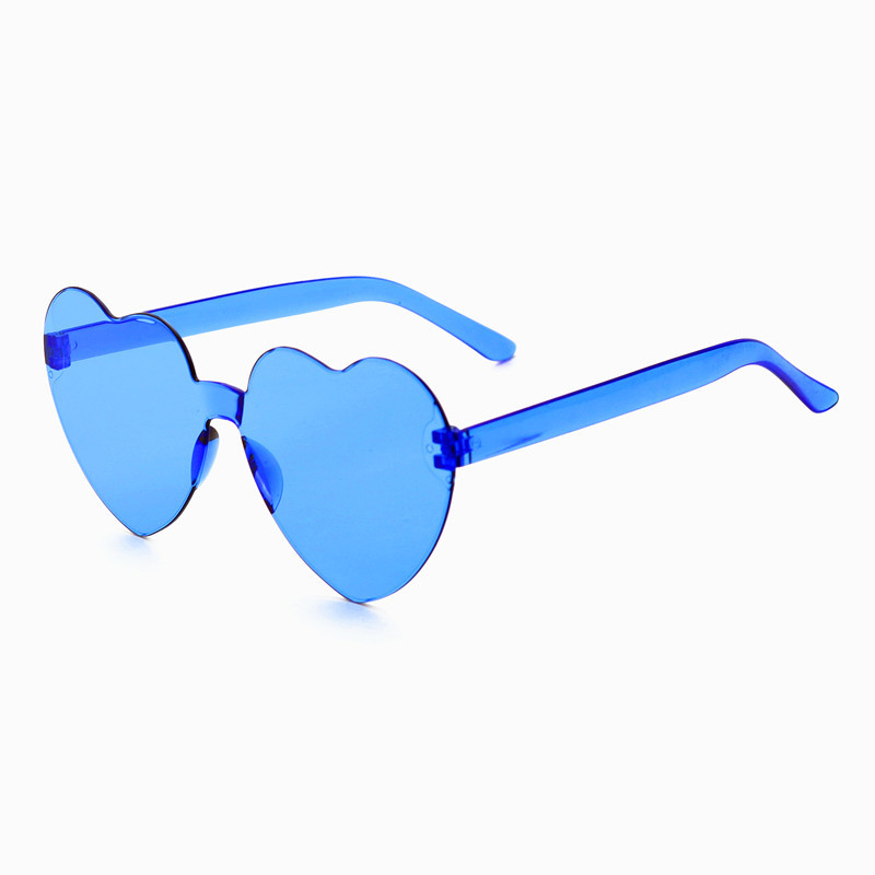 Corazón de melocotón gafas de sol amorosas gafas de sol sin marco gafas de estilo de fiesta gafas de sol de moda