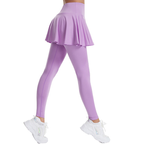 High-waist Tummy Tuck Yoga Leggings for Women - Spring and Summer Anti-Slip Fitness Sports Dress Running Training Quick Dry Tennis Skirt