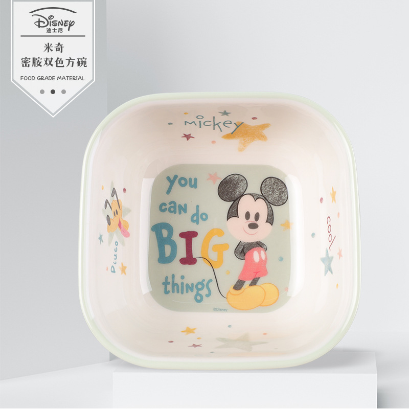 Vajilla infantil auténtica, plato dividido, tazón de resina de melamina con dibujos animados, tazón para comer para bebés, tazón resistente a caídas y al calor