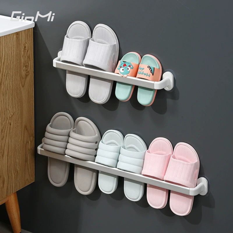 [A generation of hair] bathroom Slipper rack wall-mounted non-perforated toilet wall shoes drain storage rack