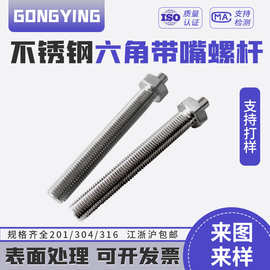 304不锈钢带嘴螺杆螺丝高品质重型脚杯螺栓精密加工货期及时厂家
