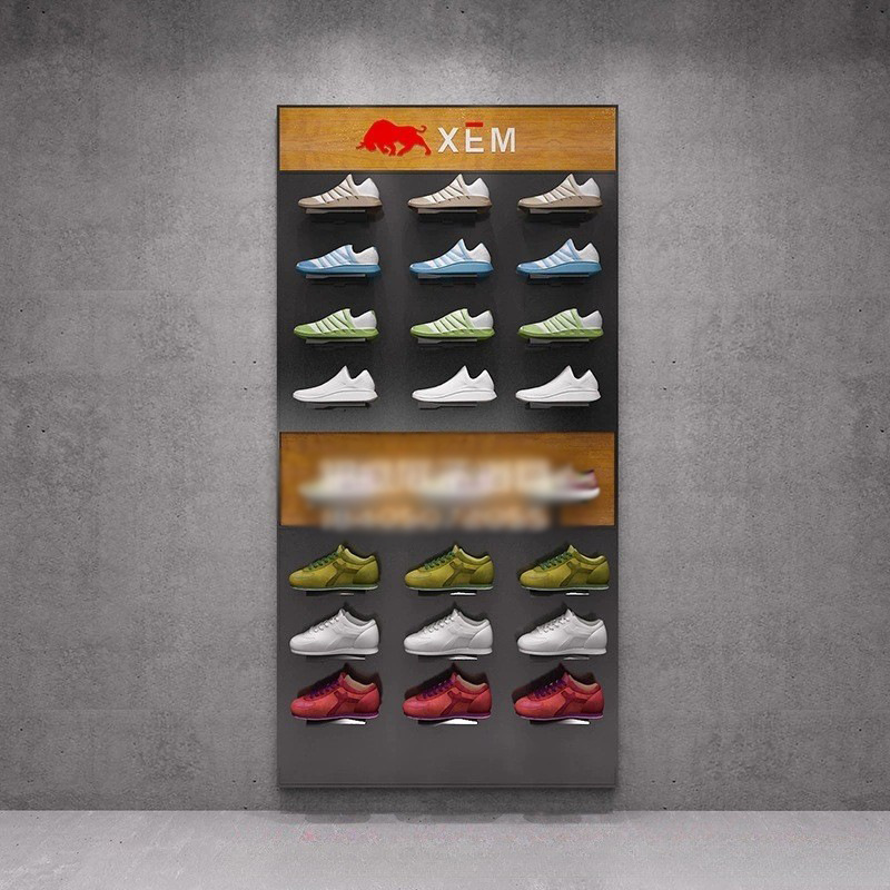 Tienda de ropa estante de exhibición gabinete de exhibición de pared Zapatero tienda de zapatilla de deporte estante centro comercial tienda de zapatos estante de zapatos