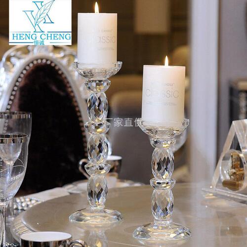 European crystal glass candle holder candlelight dinner wedding wedding candle holder props table decoration candle holder ornaments